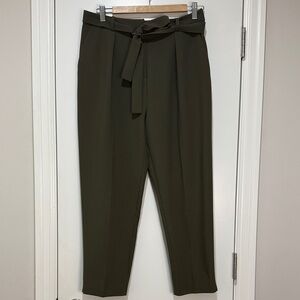 Topshop Olive Green Tie-Waist Pants